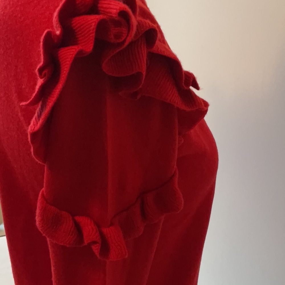 Merino Wool Ruffle Trim Sweater - Picture 7 of 9